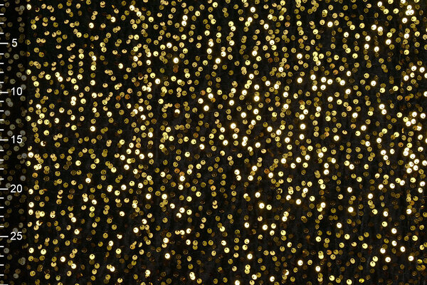 Lentejuelas sobre Terciopelo Negro - Dorado