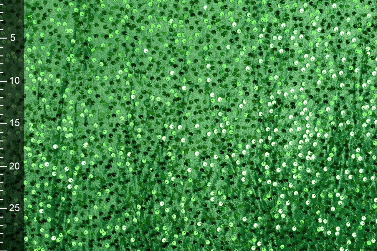 Pailletten auf Samt  Grasgrün