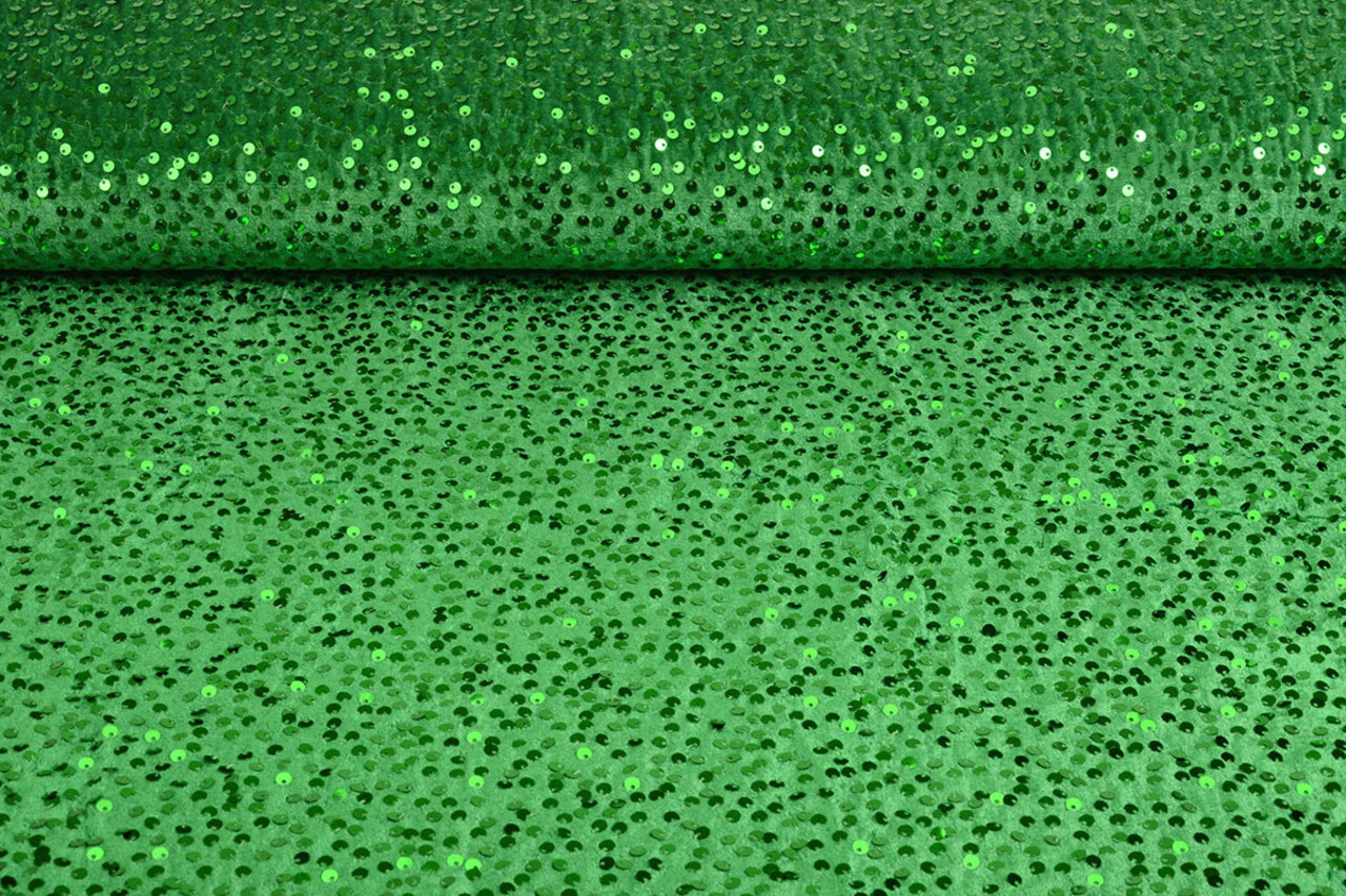 Pailletten op Velours Grasgroen Pailletten op Velours Grasgroen