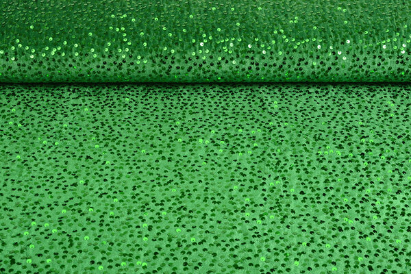 Pailletten auf Samt  Grasgrün