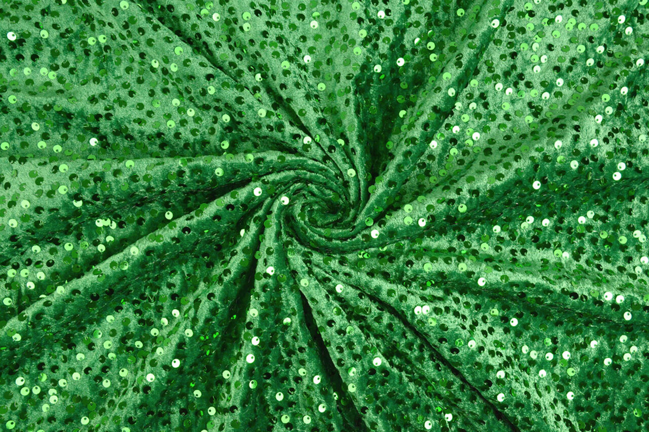 Pailletten op Velours Grasgroen Pailletten op Velours Grasgroen