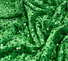 Pailletten auf Samt  Grasgrün