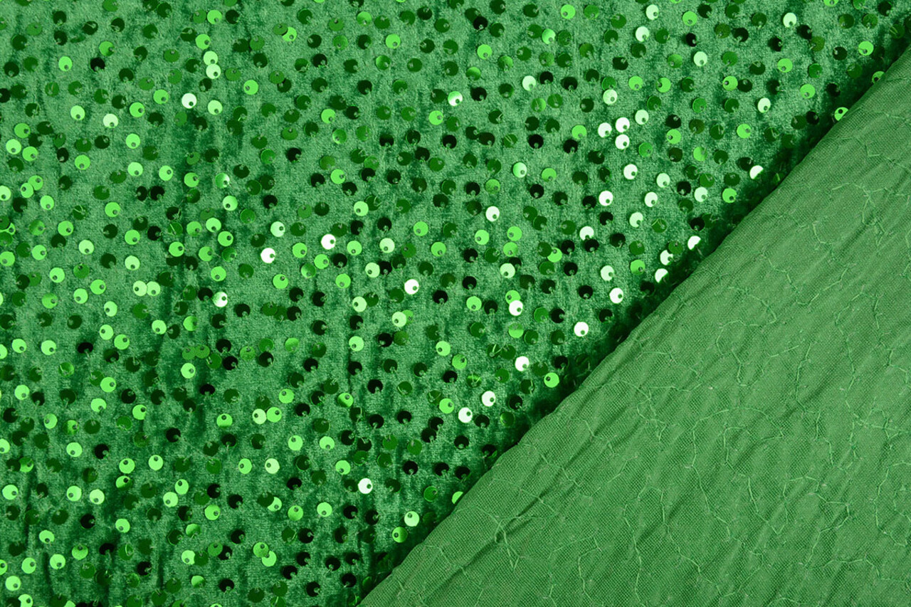 Velours à Sequins Vert Gazon Velours à Sequins Vert Gazon