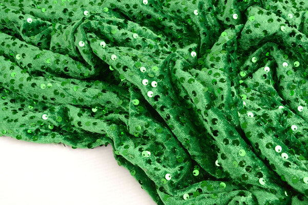 Paillettes su Velluto Verde Erba Paillettes su Velluto Verde Erba