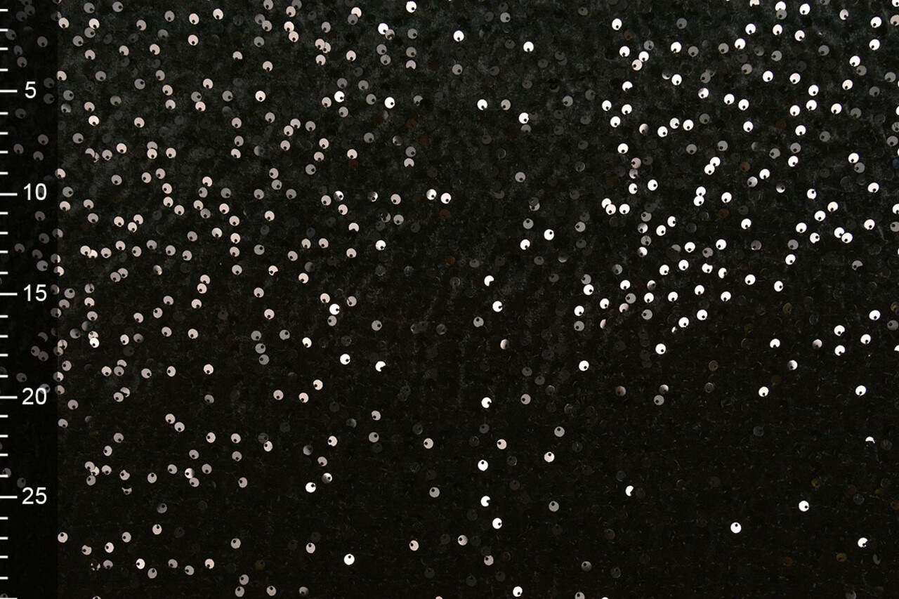 Pailletten auf Samt Schwarz - Schwarz