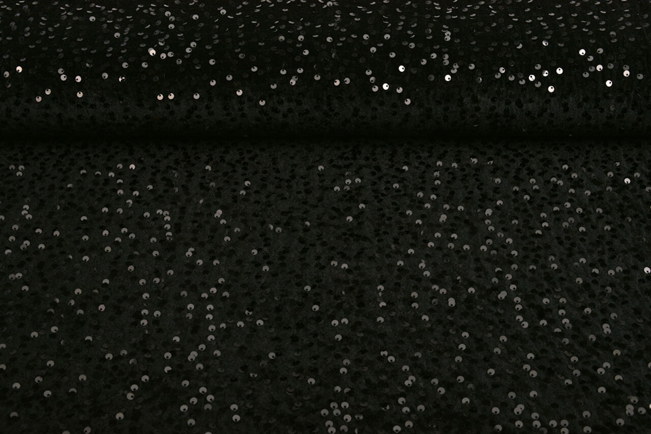 Paillettes su Velluto Nero - Nero Paillettes su Velluto Nero - Nero