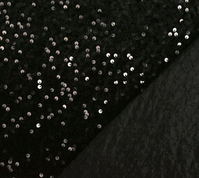 Lentejuelas sobre Terciopelo Negro - Negro Lentejuelas sobre Terciopelo Negro - Negro
