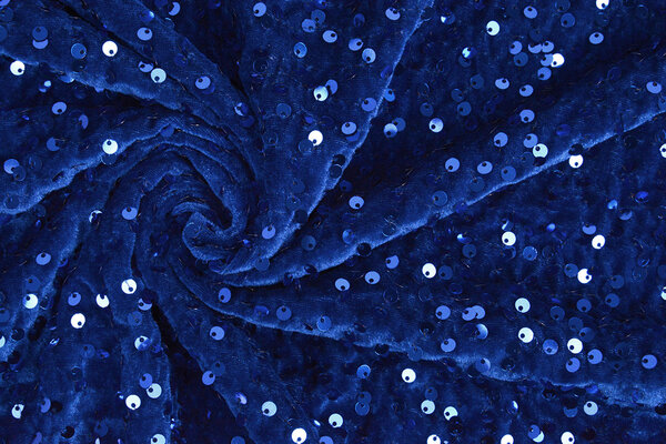 Sequins on Velvet Royal Blue