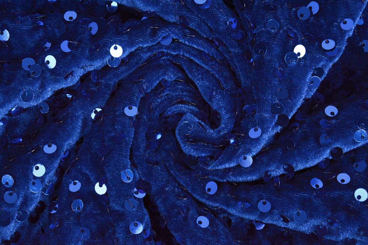 Sequins on Velvet Royal Blue