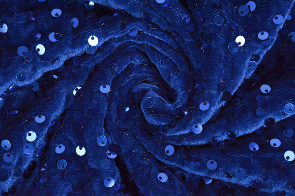 Sequins on Velvet Royal Blue