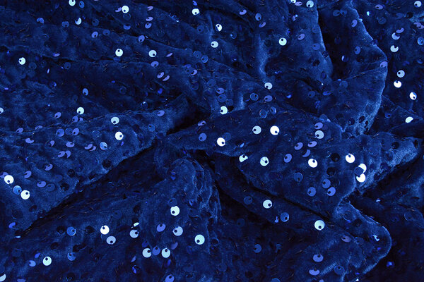 Paillettes su Velluto Blu Reale Paillettes su Velluto Blu Reale