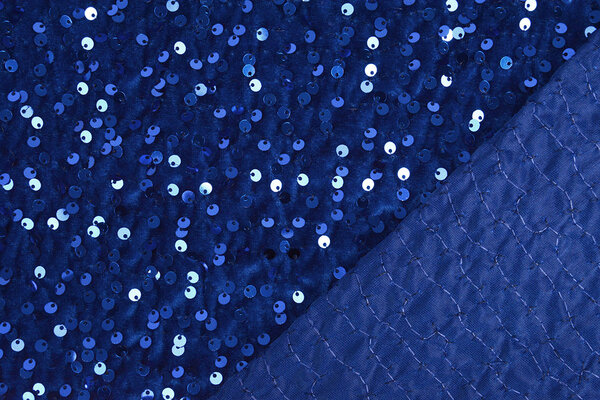 Paillettes su Velluto Blu Reale Paillettes su Velluto Blu Reale