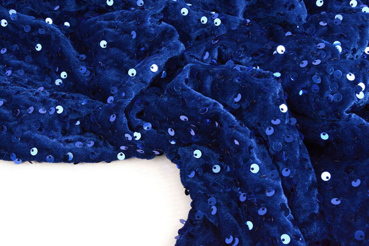 Lentejuelas sobre Terciopelo Azul Real Lentejuelas sobre Terciopelo Azul Real