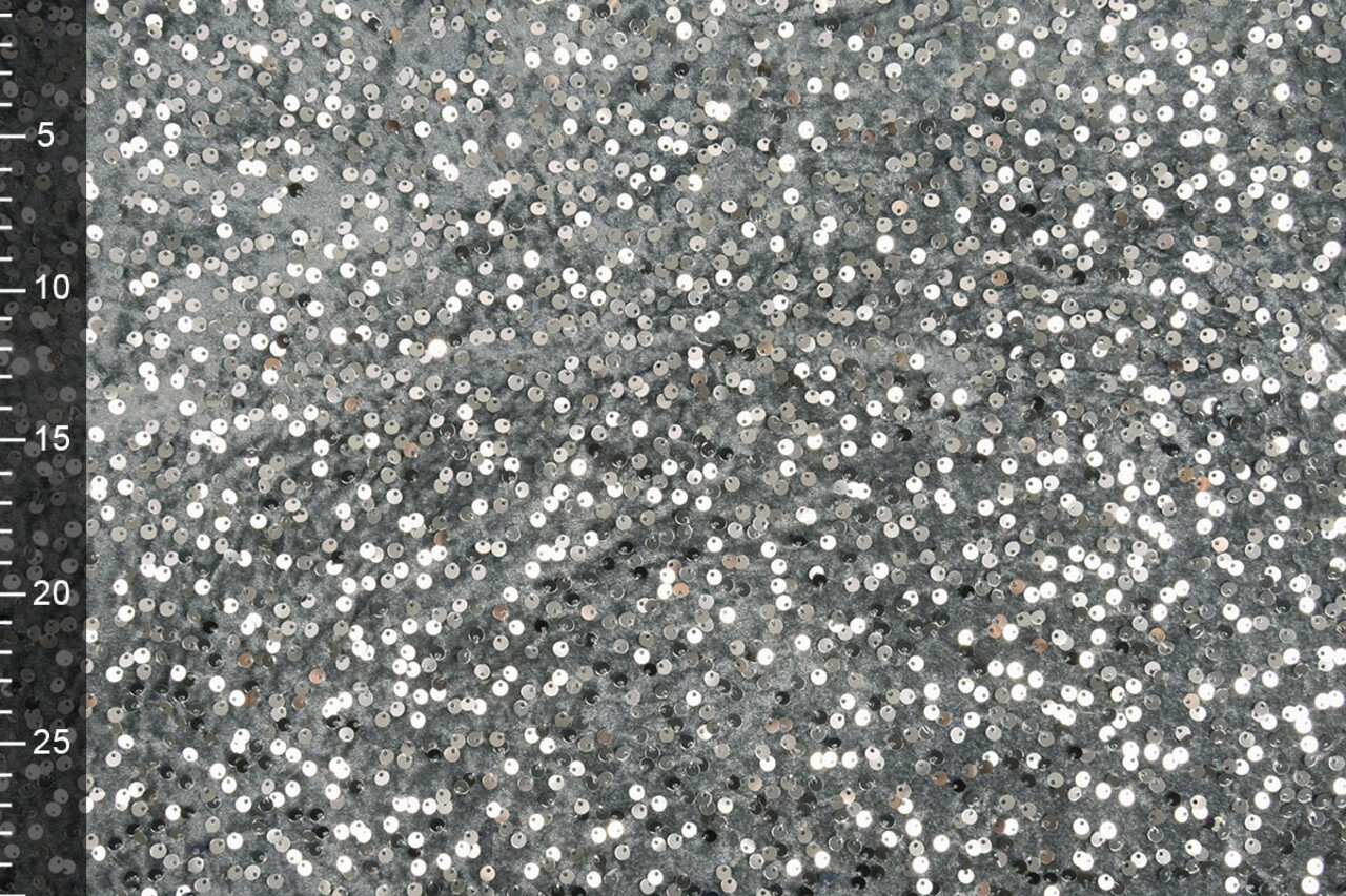 Sequins on Velvet Silver