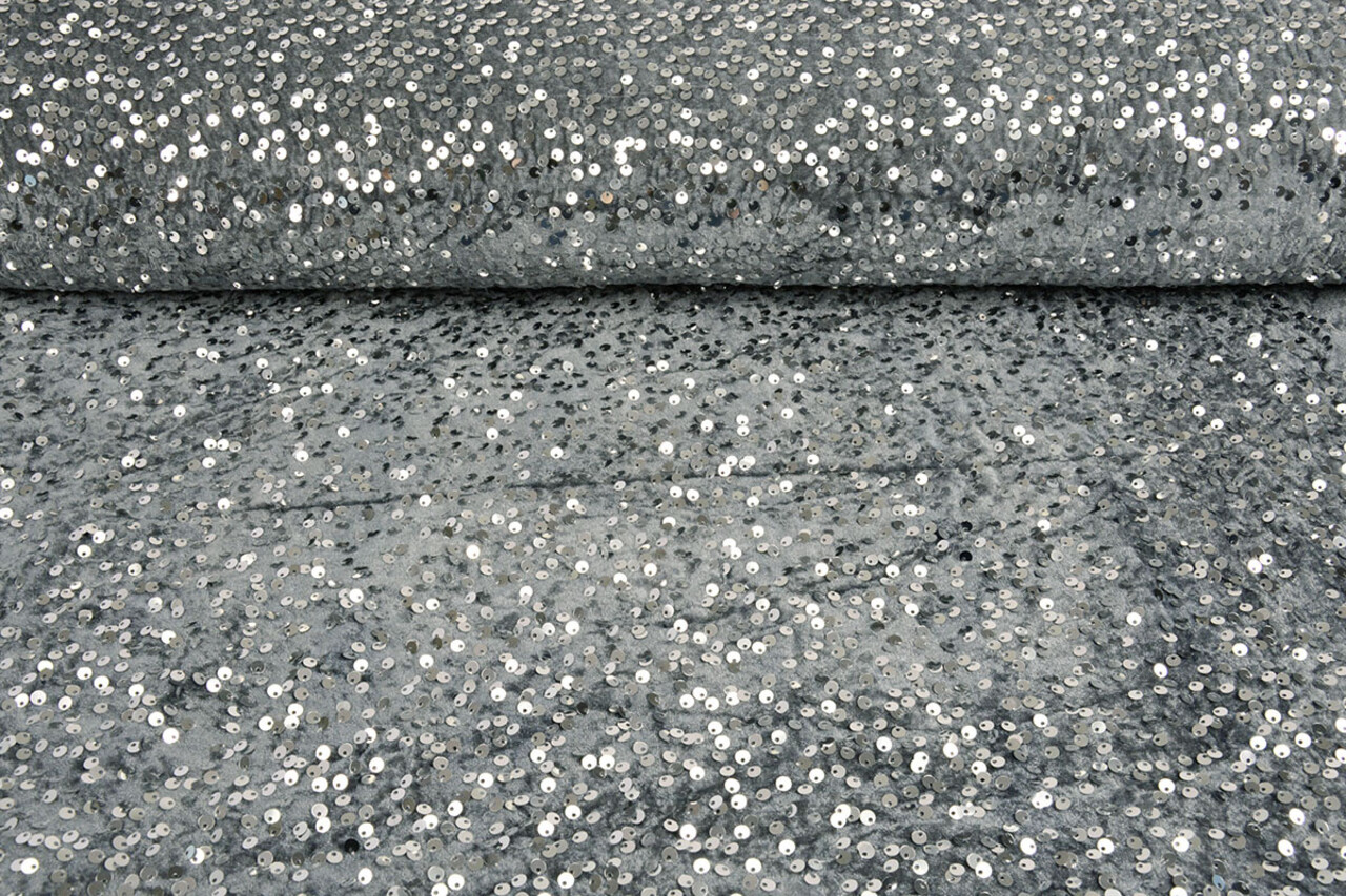 Sequins on Velvet Silver