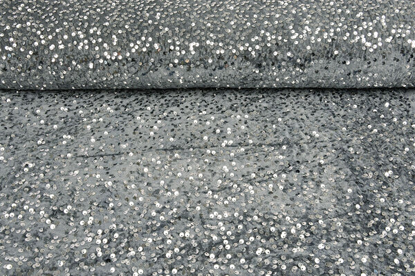 Sequins on Velvet Silver