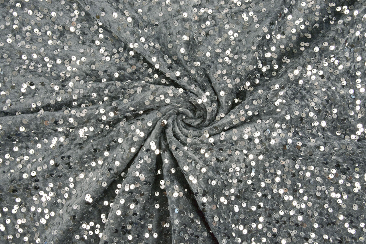 Sequins on Velvet Silver