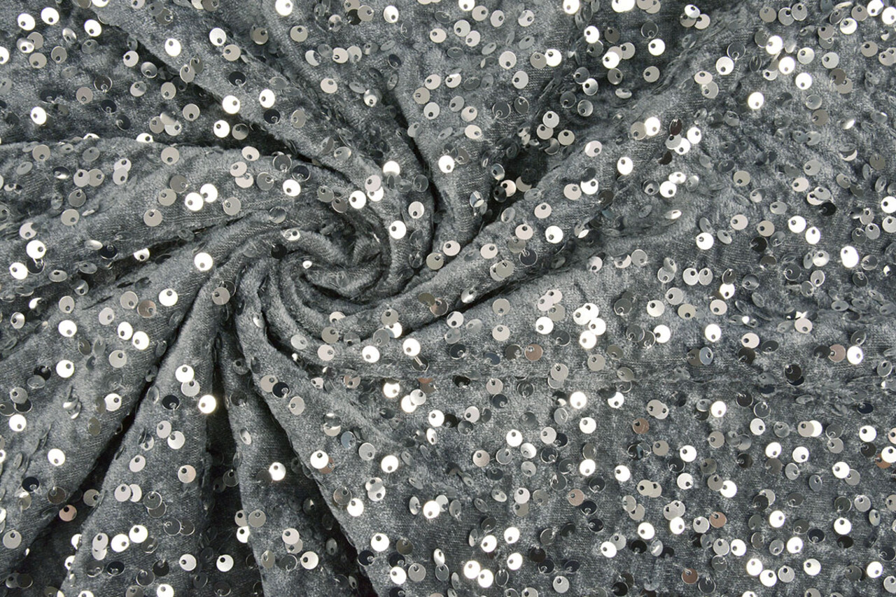 Paillettes su Velluto Argento Paillettes su Velluto Argento