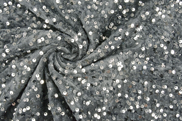 Sequins on Velvet Silver