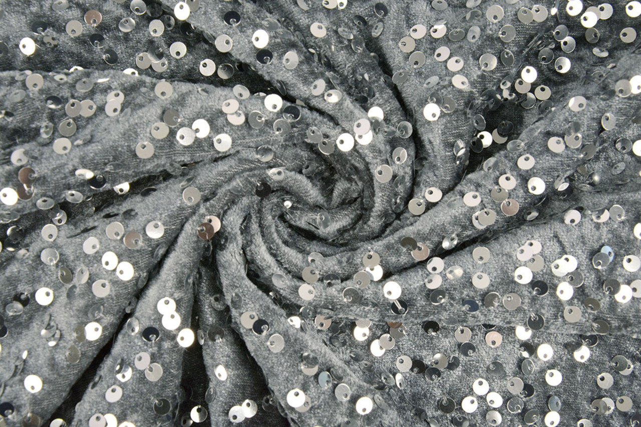 Paillettes su Velluto Argento Paillettes su Velluto Argento
