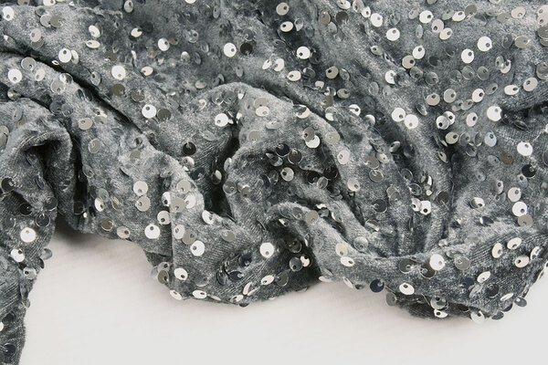 Pailletten auf Samt Silber Pailletten auf Samt Silber
