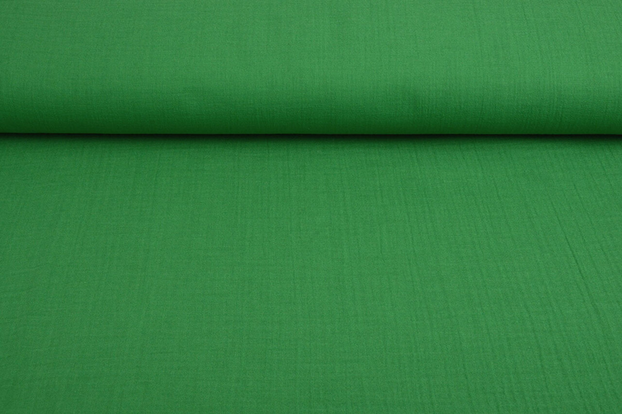 Oeko-Tex® Coton Double Gaze Tissu Vert Gazon Oeko-Tex® Coton Double Gaze Tissu Vert Gazon