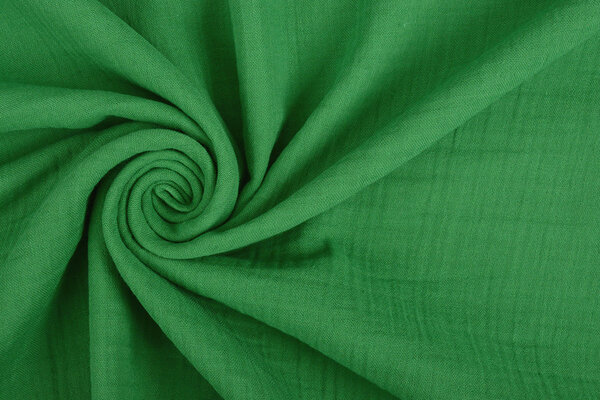 Oeko-Tex® Coton Double Gaze Tissu Vert Gazon Oeko-Tex® Coton Double Gaze Tissu Vert Gazon