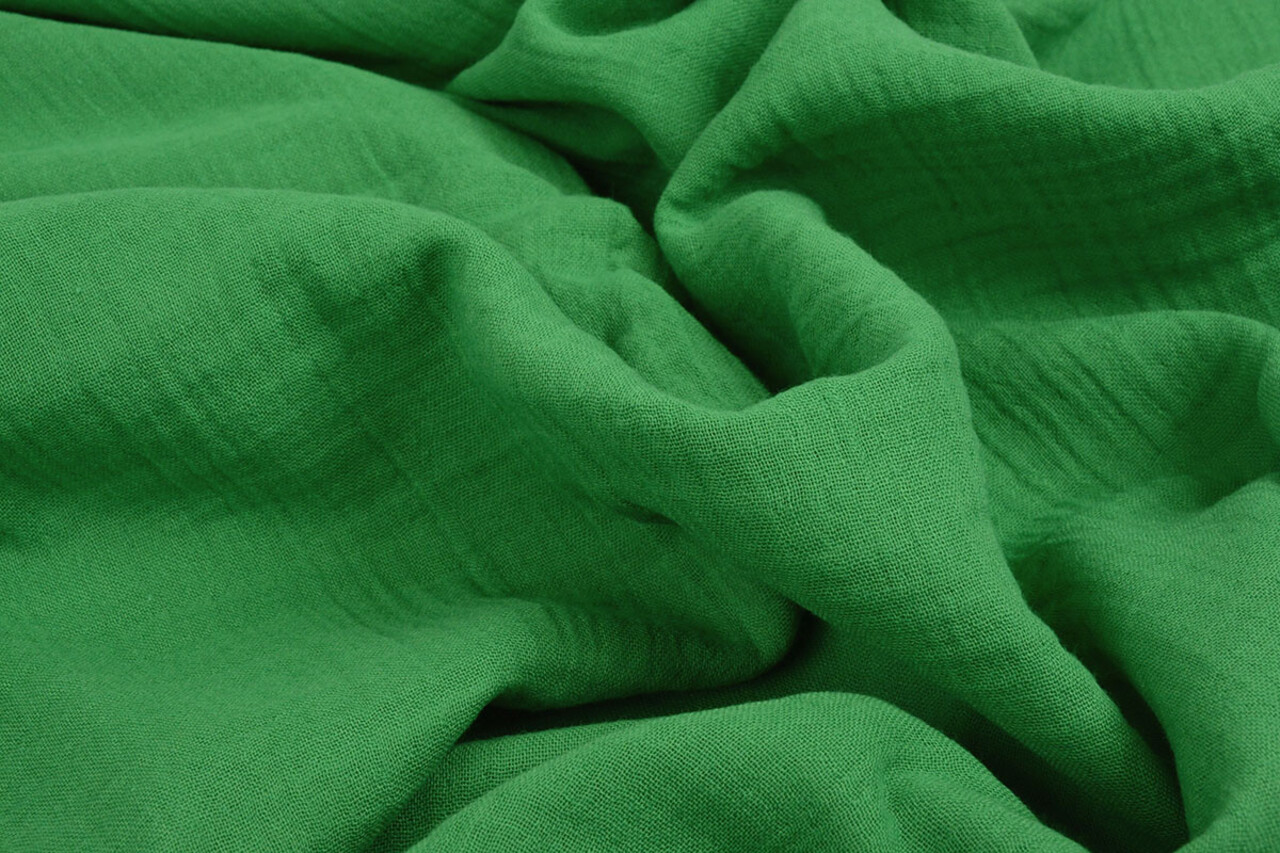 Oeko-Tex® Tessuto di Mussola Verde Erba Oeko-Tex® Tessuto di Mussola Verde Erba