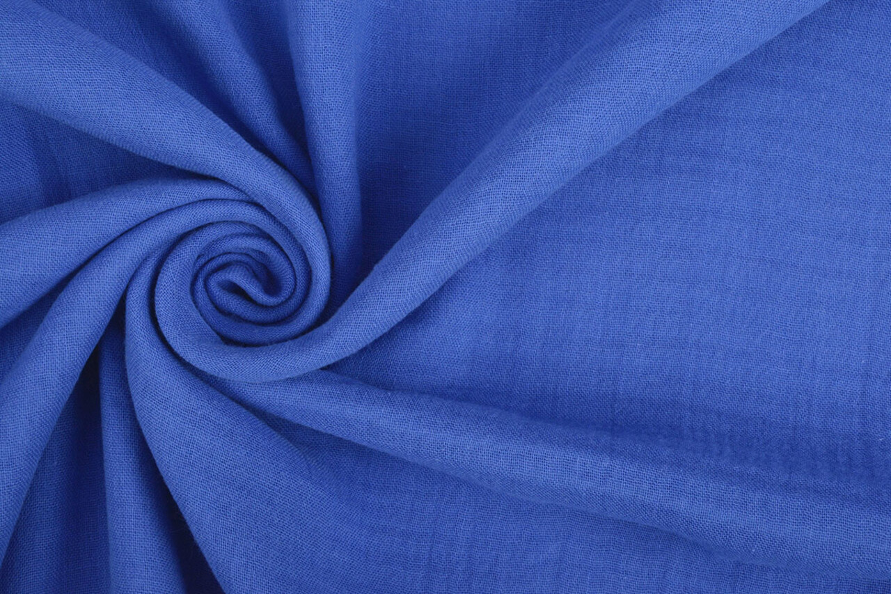 Oeko-Tex®  Baumwoll Musselin Stoff Blau