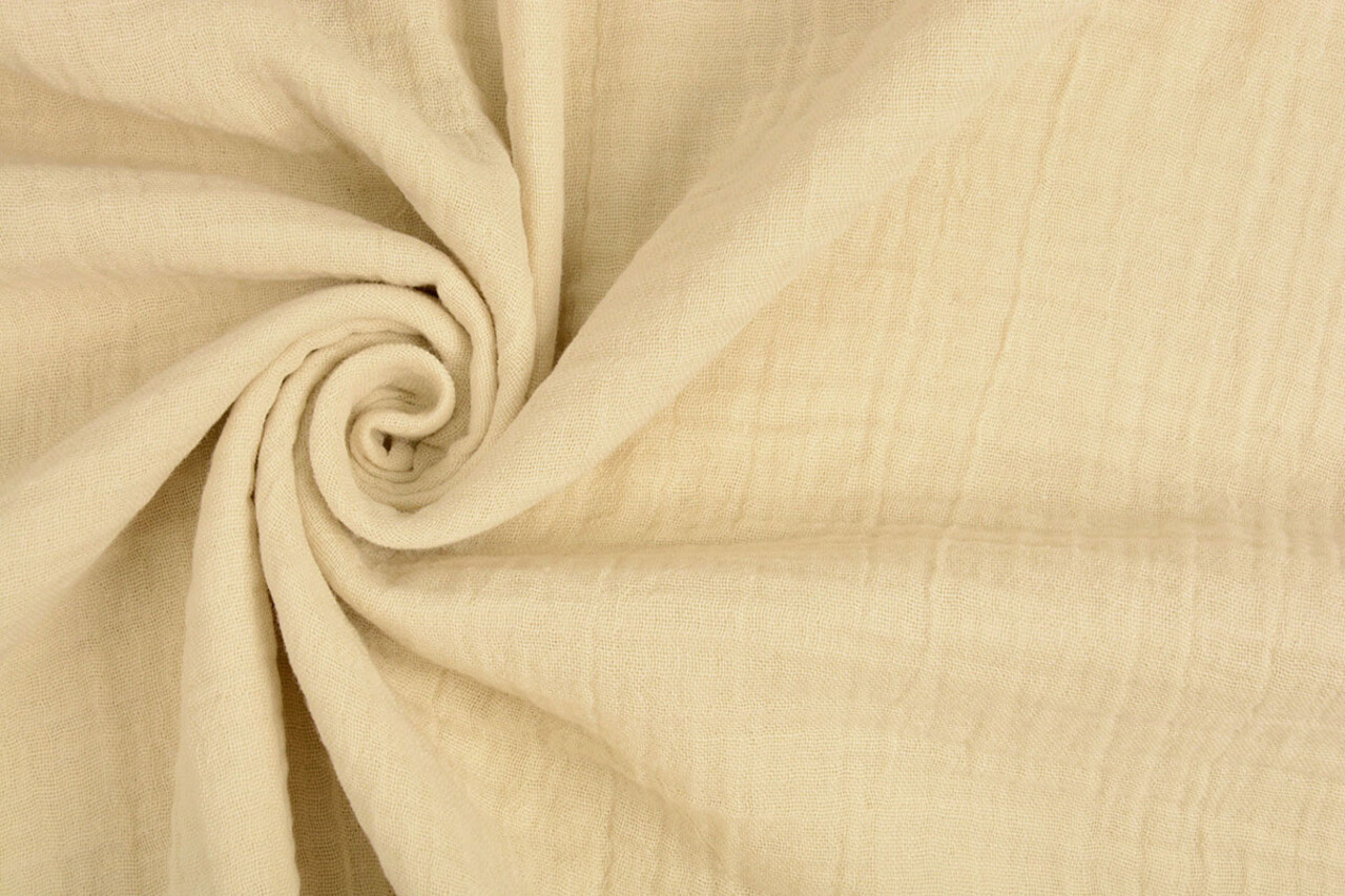 Oeko-Tex®  Baumwoll Musselin Stoff Hellbeige