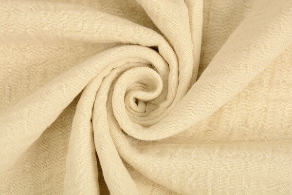 Oeko-Tex® Coton Double Gaze Tissu Beige Clair Oeko-Tex® Coton Double Gaze Tissu Beige Clair