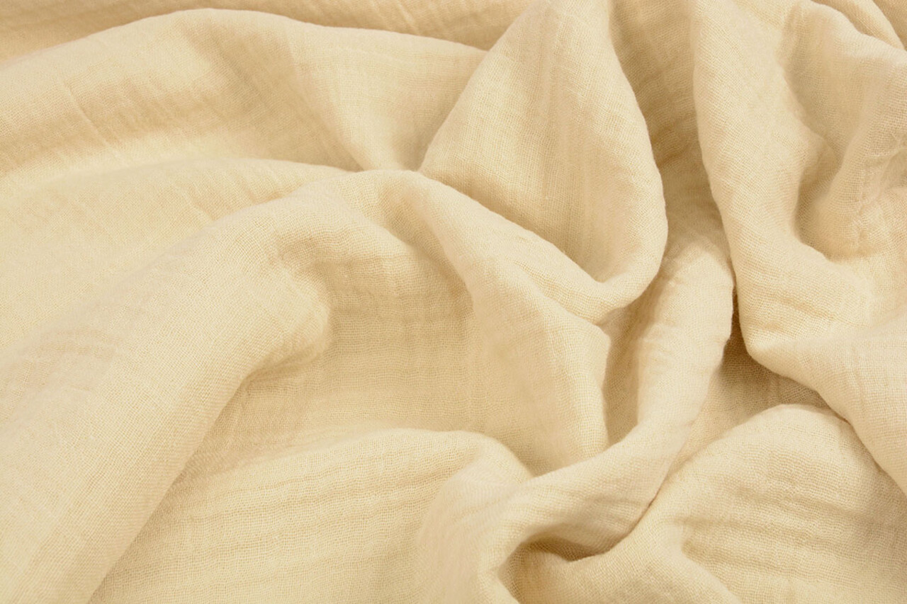 Oeko-Tex®  Baumwoll Musselin Stoff Hellbeige
