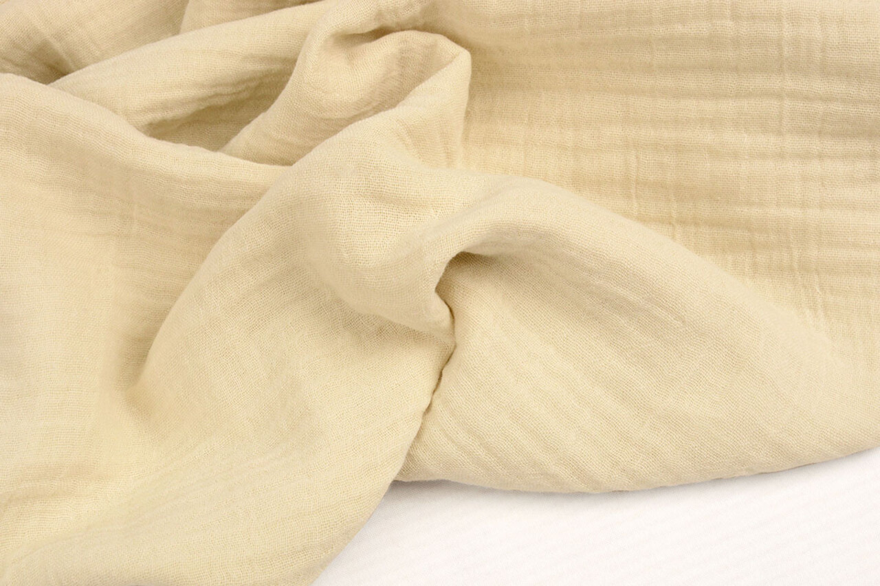 Oeko-Tex®  Baumwoll Musselin Stoff Hellbeige