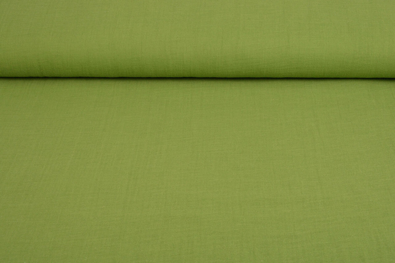 Oeko-Tex® Baumwoll Musselin Stoff Moosgrün Oeko-Tex® Baumwoll Musselin Stoff Moosgrün