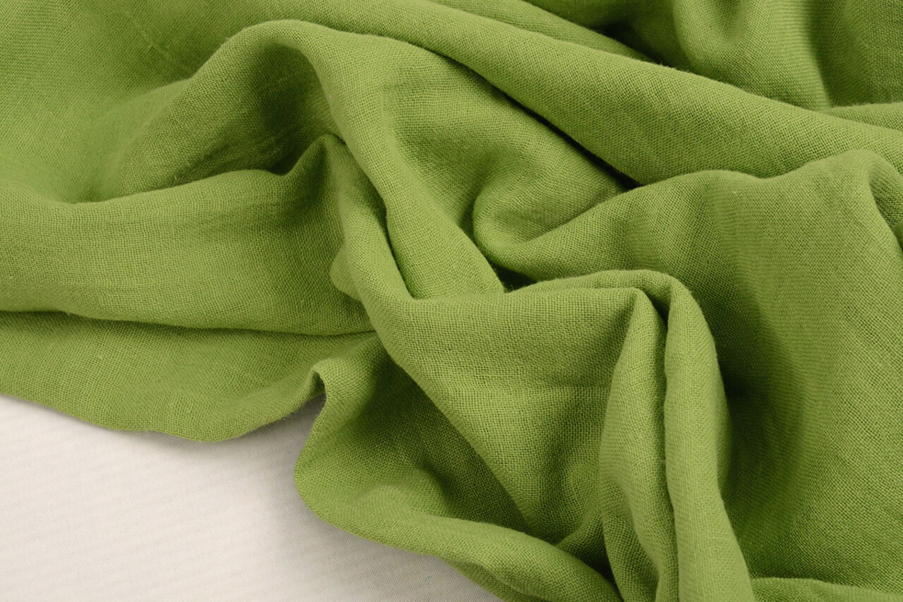 Oeko-Tex®  Tessuto di Mussola Verde Muschio