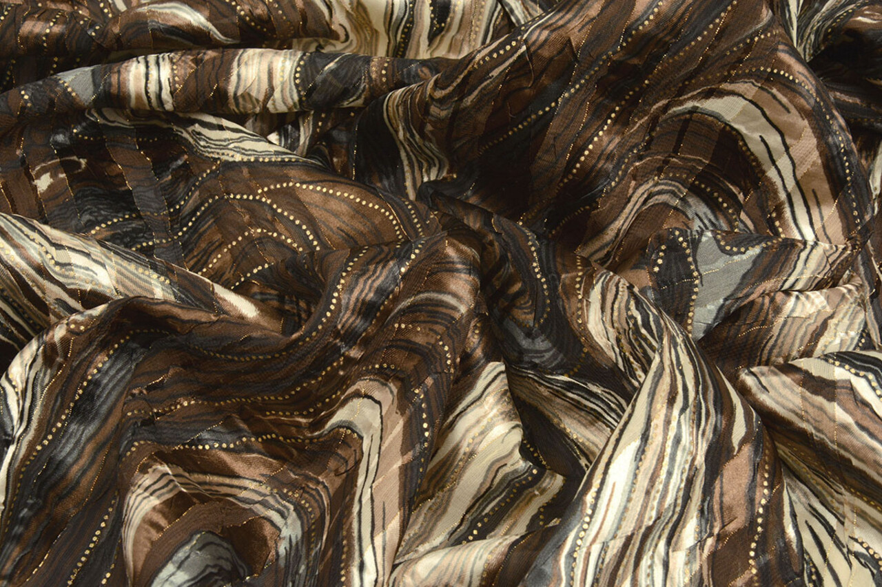 Poly Satin Lurex Soraya Brown Poly Satin Lurex Soraya Brown