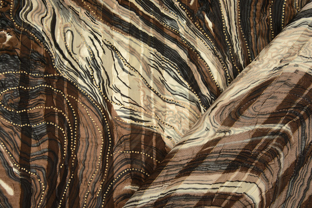 Poly Satin Lurex Soraya Brown Poly Satin Lurex Soraya Brown