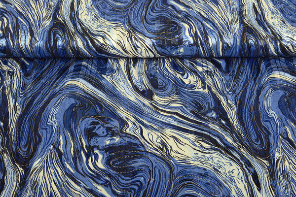 Poly Satin Lurex Soraya Blau