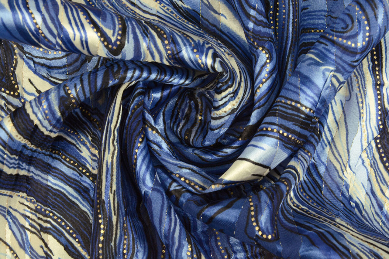 Poly Satin Lurex Soraya Blue Poly Satin Lurex Soraya Blue