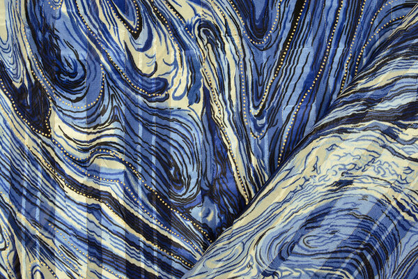 Poly Satijn Lurex Soraya Blauw