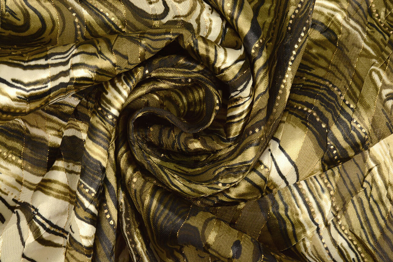 Poly Satin Lurex Soraya Armeegrün