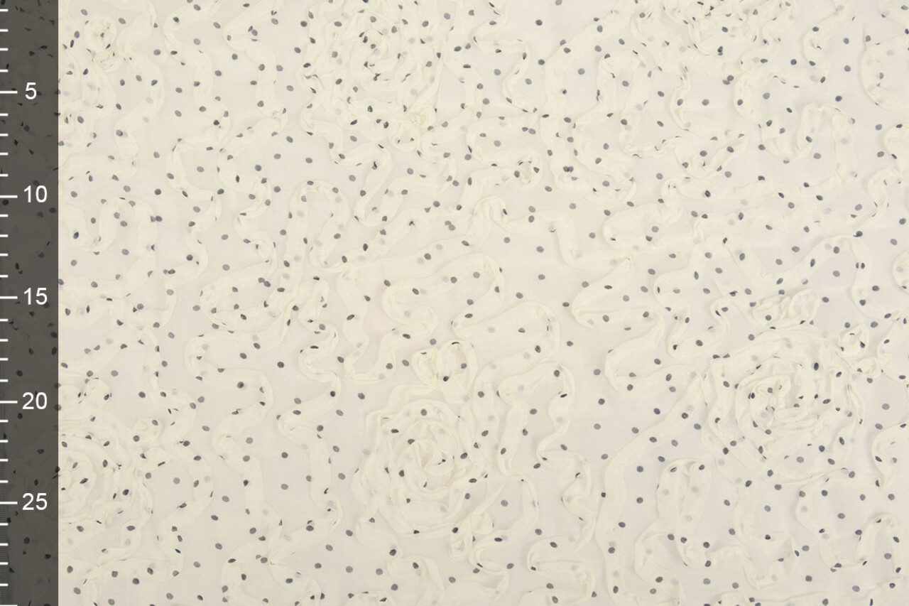 Chiffon Ruffles and Dots Creme Chiffon Ruffles and Dots Creme