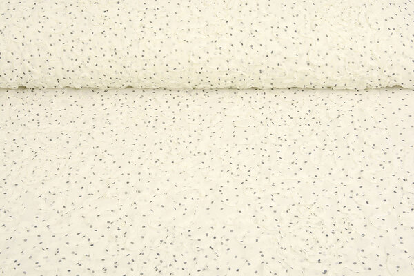 Chiffon Ruches en Stippen Creme Chiffon Ruches en Stippen Creme