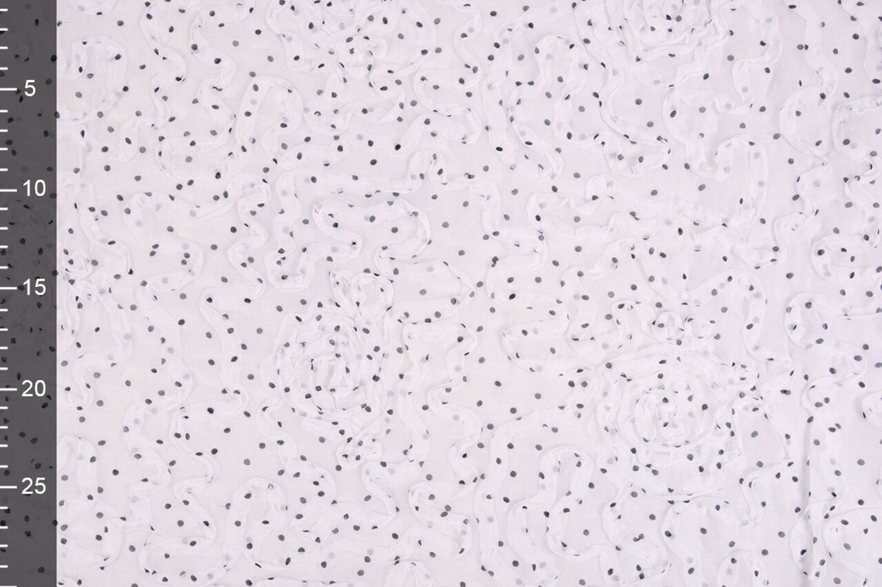 Chiffon Ruffles and Dots White Chiffon Ruffles and Dots White