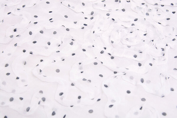 Chiffon Ruches en Stippen Wit