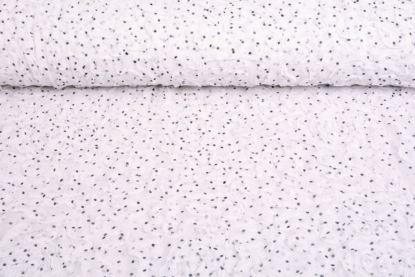 Chiffon Rüschen und Punkte Weiß