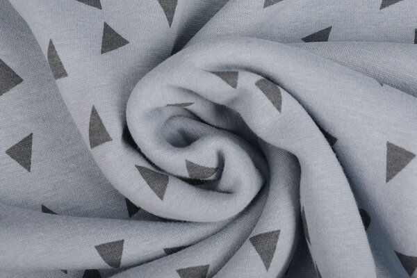 Tejido de Sudadera de Polar Alpino Pequeñas Triángulo Denim