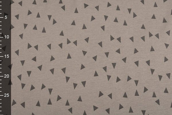 Sweatstoff Alpenfleece Kleines Dreieck Taupe