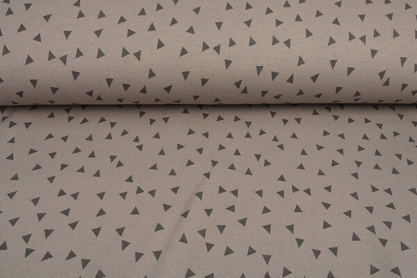 Sweatstoff Alpenfleece Kleines Dreieck Taupe