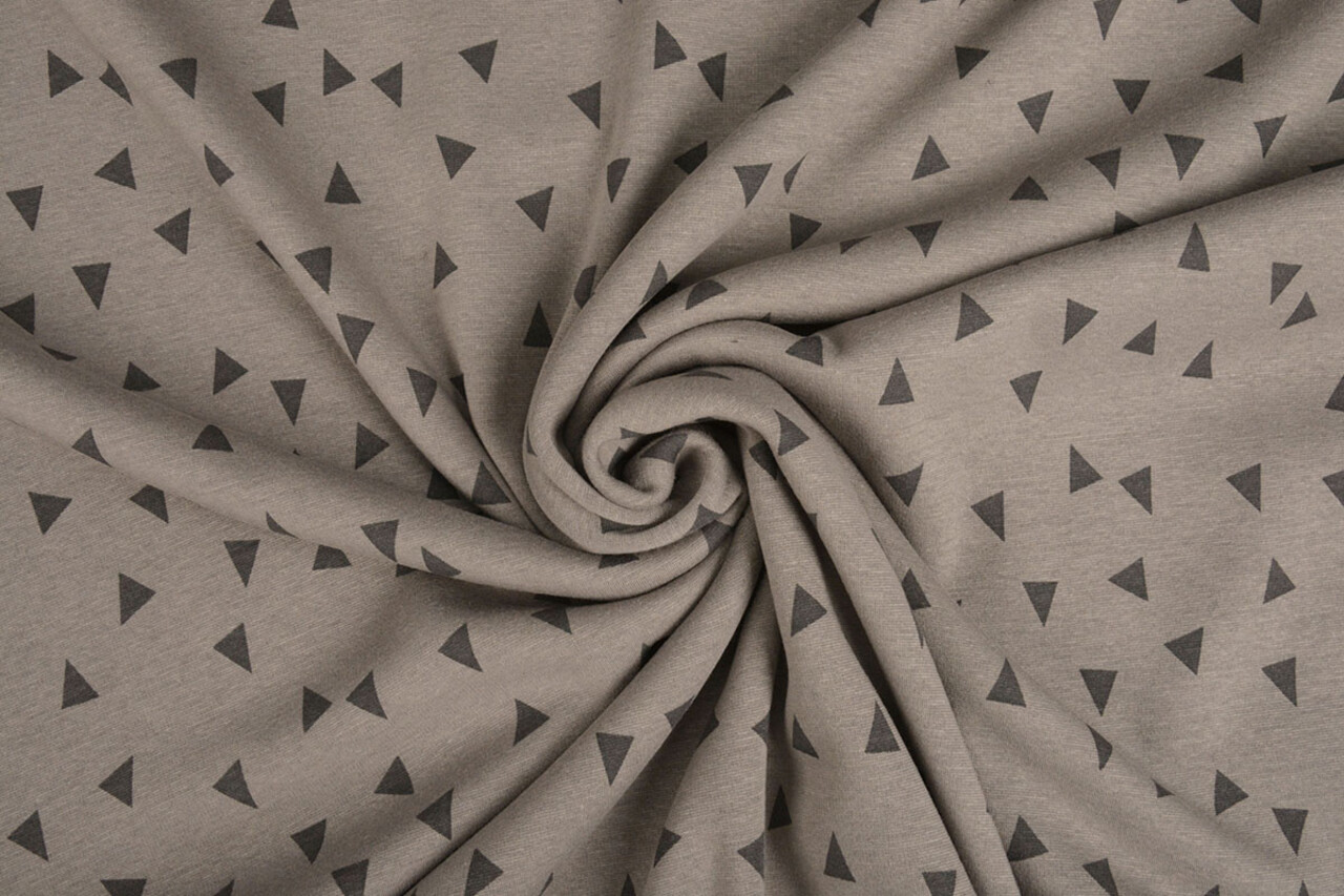 Sweatstoff Alpenfleece Kleines Dreieck Taupe